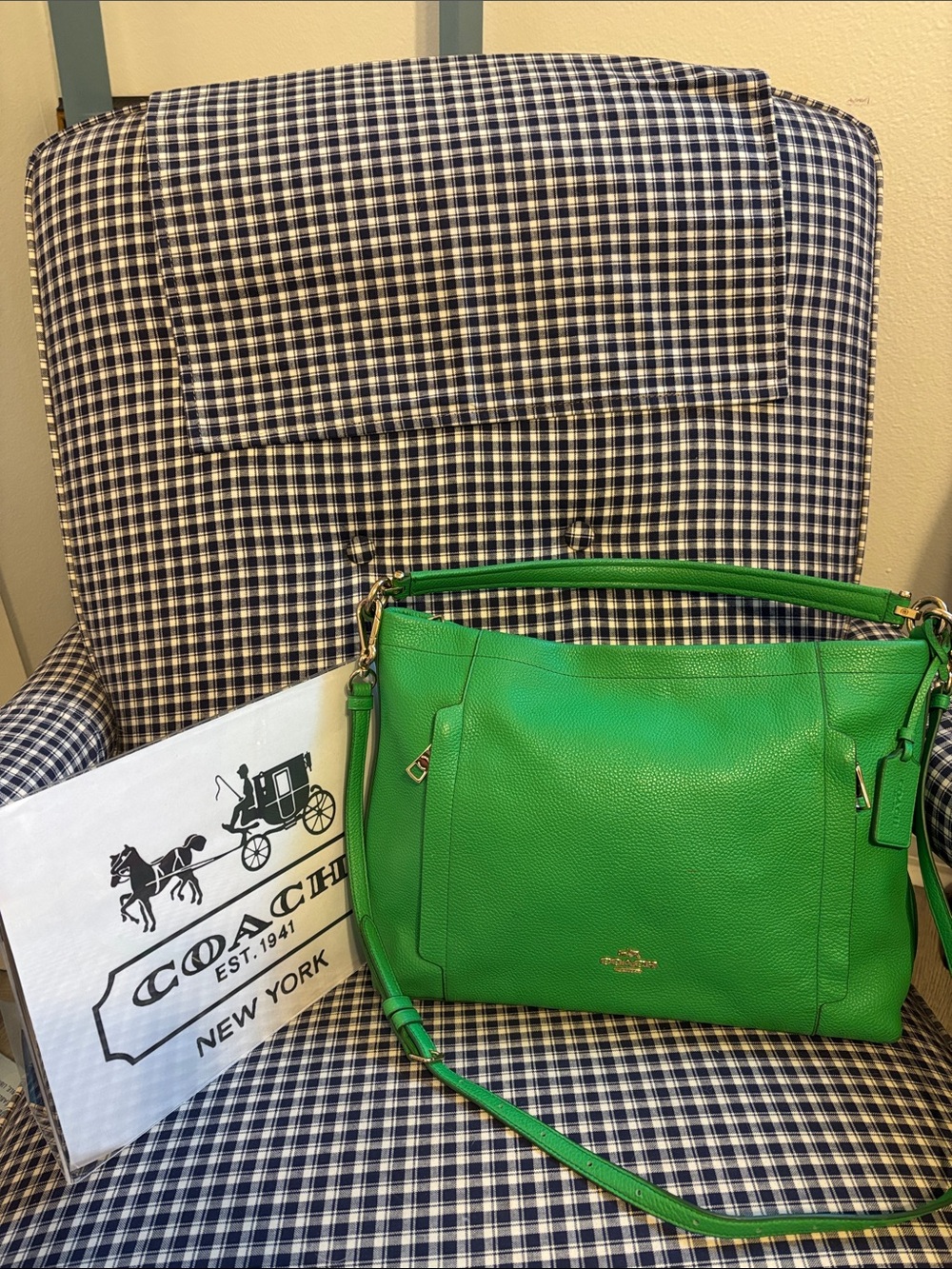 Coach Green Leather Shoulder Bag
